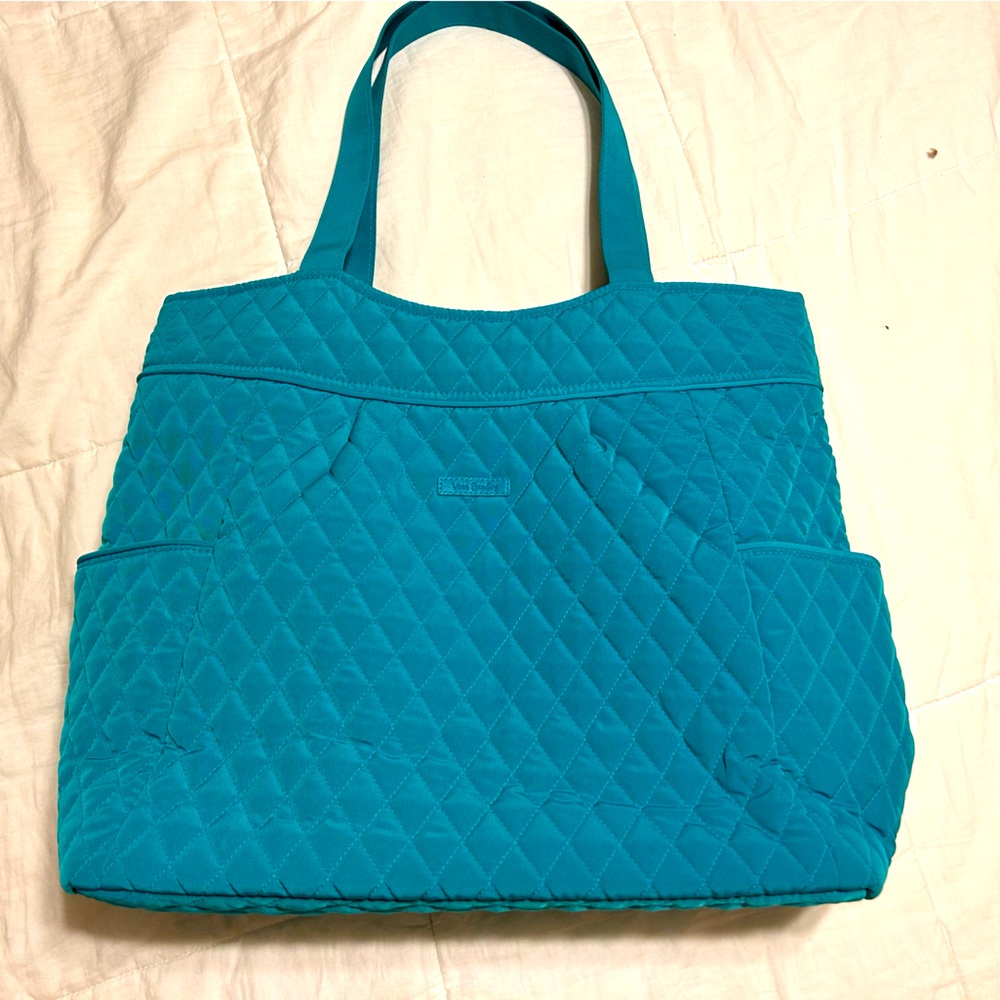 Vera Bradley Pleated Tote bag (Teal, solid)